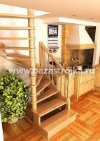 Лестница деревянная межэтажная ЛЕС-03 (поворот 180°)