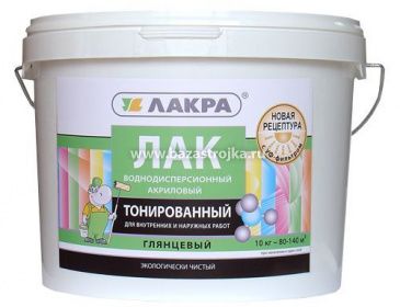 Лак ВД акриловый тонированный Дуб глянцевый 0,9 кг ЛАКРА