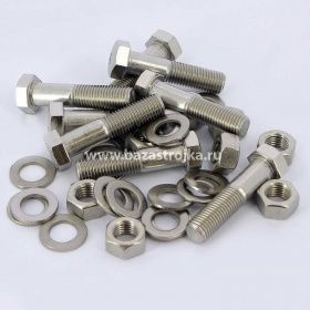 Болт  М6х 25 с гайкой и шайбой уп.  8 шт. SteelRex (DIN 933 кл 5,8)